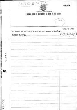 Relatório dos Trabalhos Realizados pela CAPES - Período Jan-Mar 1954