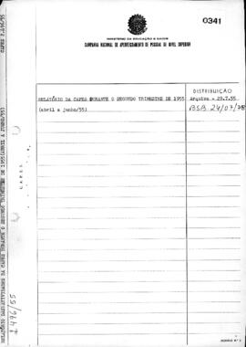 Relatório Trimestral de Atividades - 2º Trimestre 1955