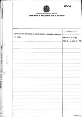 Relatório Trimestral de Atividades - 3º Trimestre 1955