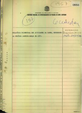 Relatório de Atividades 1º Trimestre 1957